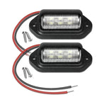 6 LED Car License Number Plate Lights Waterproof 12-24V Universal Truck RV Trailer Tail License Plate White Side Lamp Bulbs