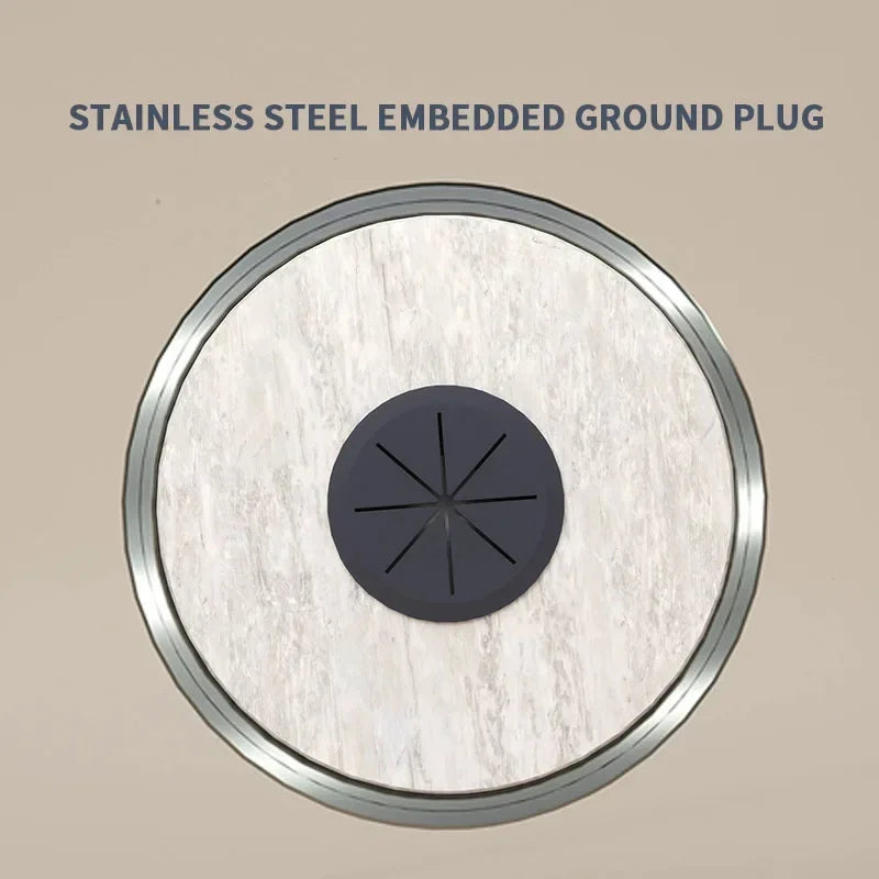 Embedded Hidden Ground Plug Flush Design Stainless Steel Compressive Anti-Rust Anti-Corrosion Home Office Indoor Socket Outlet
