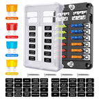 Fuse Box 6 Way Blade Fuse Block Holder Waterproof M5 Stud With LED Indicator Light For Auto Car Boat Turck Marine 12V 32V Amagi