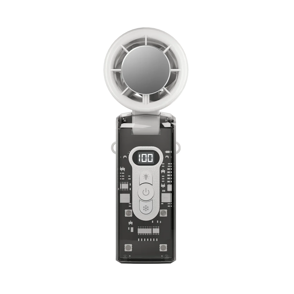 High Speed Folding Refrigeration Fan, Digital Display Mini Portable USB Charging Fan, High Wind Power Handheld Fan Amagi