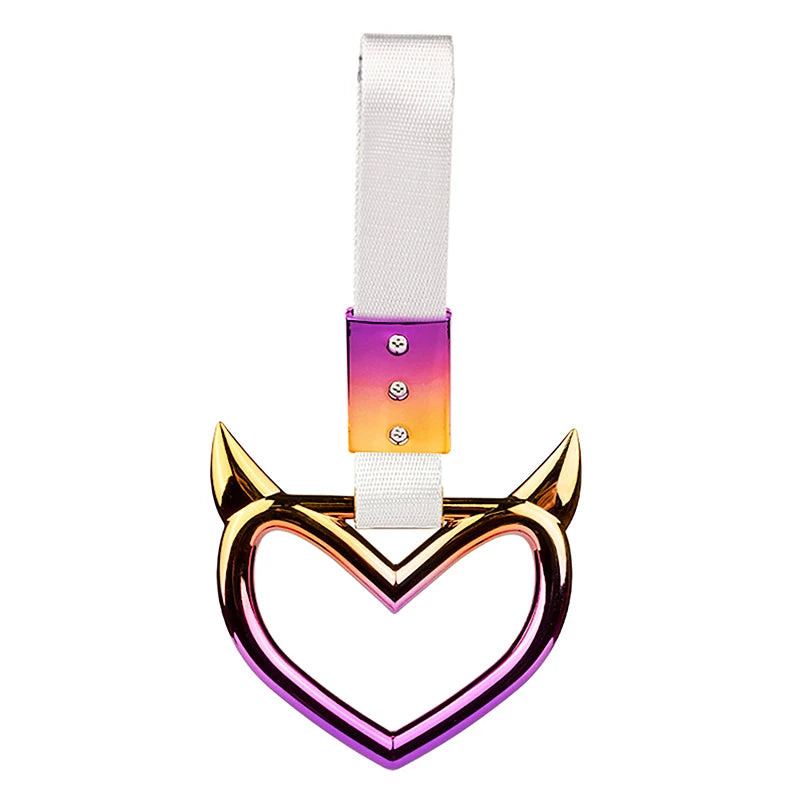 Colorful Car Tow Strap Tsurikawa Ring Heart JDM Train Bus Handle Hand Strap Styling Drift Charm Strap Auto Accessories