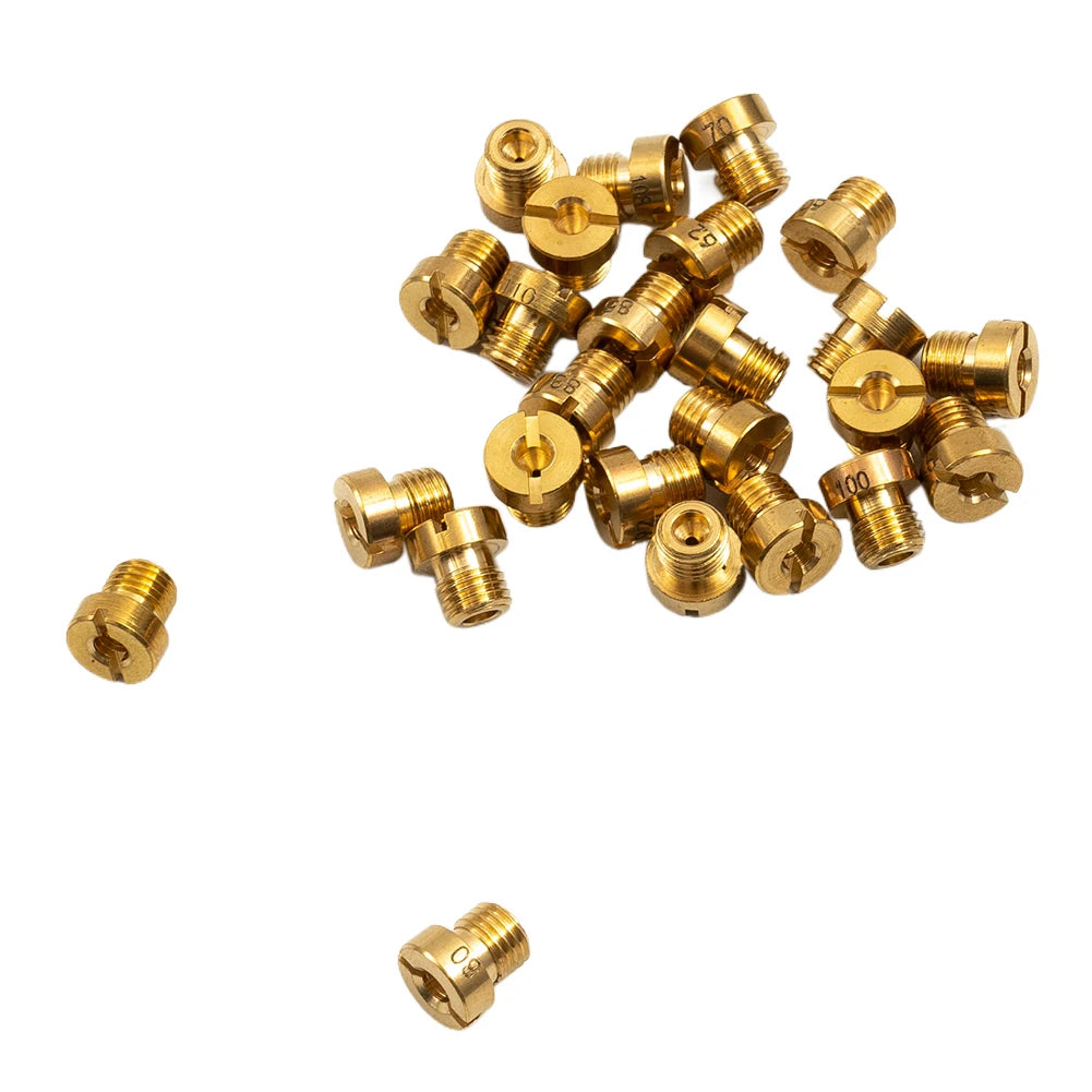 25pcs Carburetor Main Jet 55-115 M6 For Dellorto & For Mikuni 6mm Thread Carburetors Injector Nozzle Main Jet Set