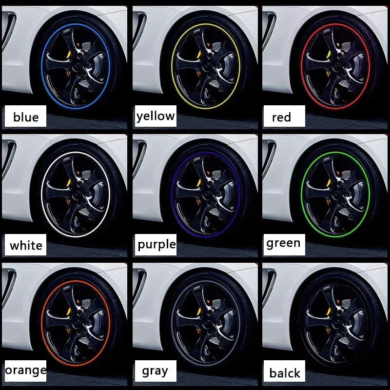 4M / 8M Car Grilles Decoration Strips Auto Wheel Protector Car-styling Accessories Wheel Sticker Tire Rim Strip Chrome Tape Good