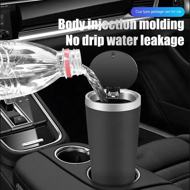 Auto Garbage Bin Ashtray Leak-proof Car Cup Holder Trash Can with Cover Storage Box Bucket Waterproof Acessory Amagi