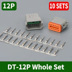 10 Sets Deutsch DT Connector DT06-2S/DT04-2P 2P 3P 4P 6P 8P 12P Waterproof Electrical Connector For car Motor With Pins 22-16AWG