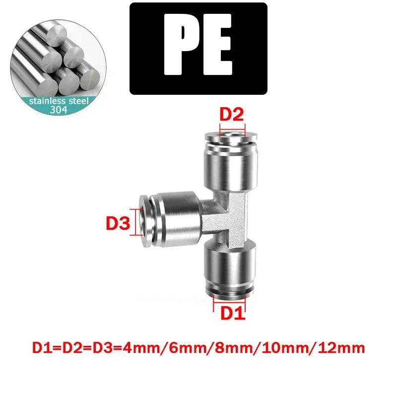 Pneumatic Fitting Tube Connector Fittings Air Quick Water Pipe Push In Hose Quick Couping OD 4mm 6mm 8mm 10mm 12mm Multiple type