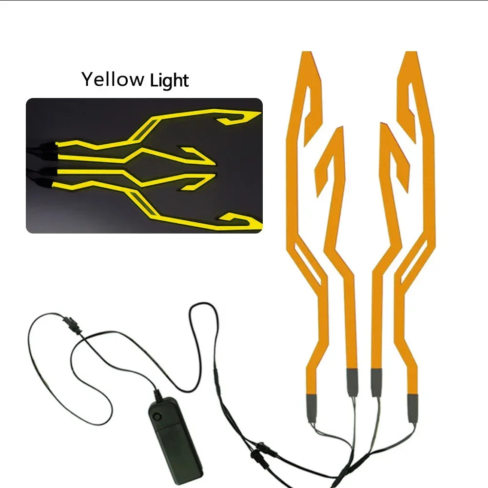 Multi-functional LED Motorcycle Helmet Light Strip Kit - 3-mode Night Riding Signal Decorative Accessory For Unisex Adults Amagi