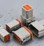 Deutsch DT Series 8-Pin Waterproof Connector Set, Male Female Electrical Plug for 16–22 AWG Automotive Wiring DT04-8P DT06-8S