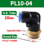 PL Push to Connect Tube Fitting Male Elbow PL4/6/8/10/12mm Tube OD x M5/01/02/03/04 Thread Pneumatic Air Push Fit Lock Fitting