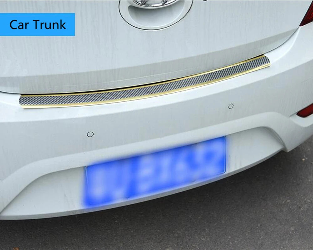 Car Stickers Anti Scratch Door Sill Protector Rubber Strip Carbon Fiber Threshold Protection Bumper Film Styling  Accessories