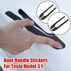 Suitable for Tesla New Model3/ModelY Door Handle Sticking Scratch-resistant Carbon Fiber Y Modified Decorative Accessories Amagi