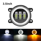 2 PCS 3.5Inch Car  LED Fog Lights Ring White Yellow  Ring Turn Signal Lamp For Offroad  Vehicle Headlight