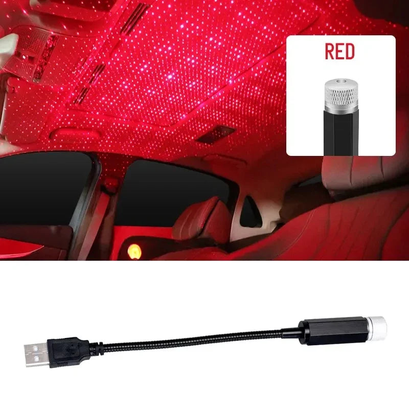 Mini LED Car Roof Star Night Light Projector Atmosphere Galaxy Lamp USB Decorative Adjustable for Auto Roof Room Ceiling Tools