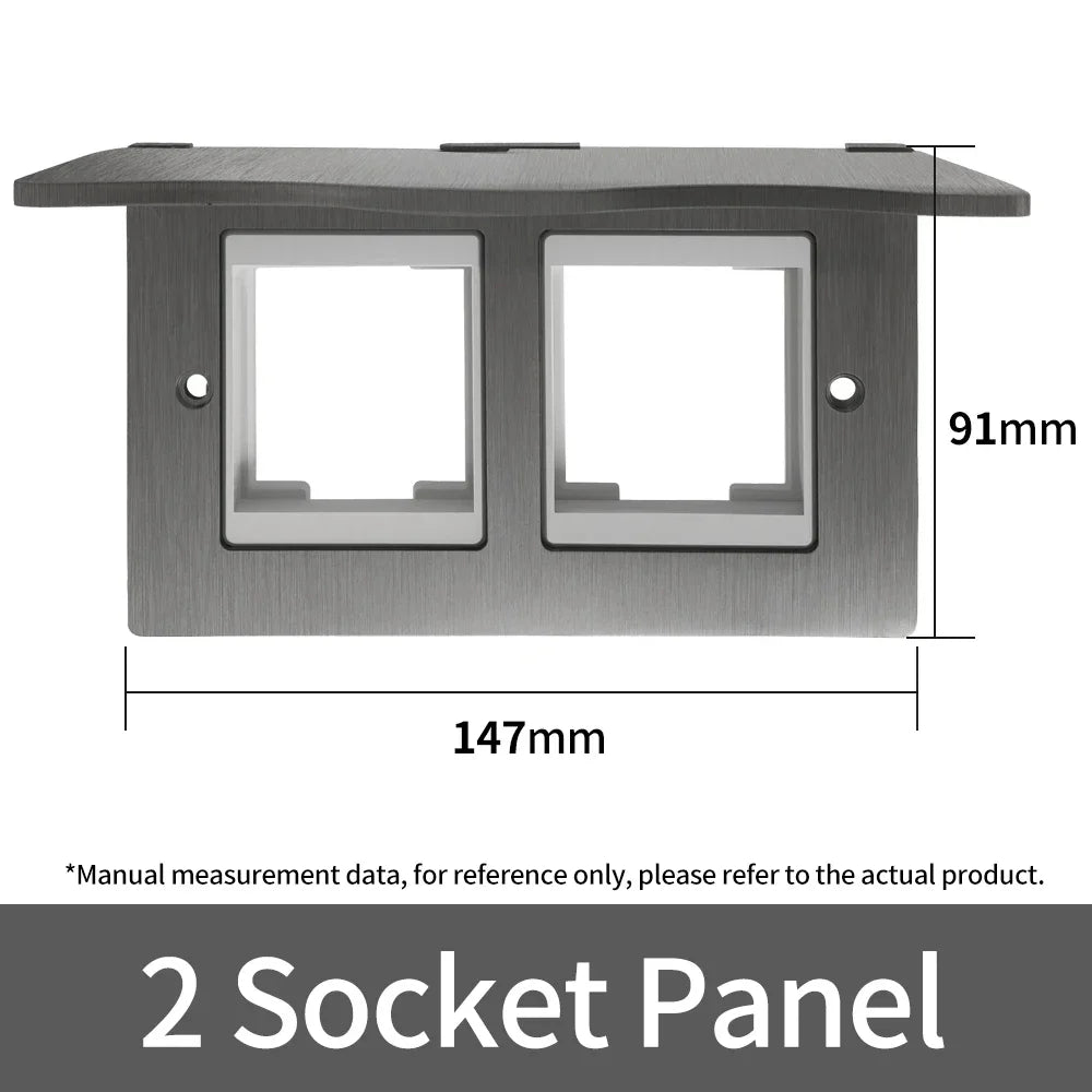 Fireproof 13A Wall Outlet 8mm Stainless Steel UK/EU/US/FR Universal Power Socket Single/Double Gang DIY