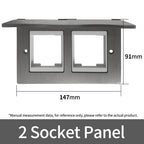 Fireproof 13A Wall Outlet 8mm Stainless Steel UK/EU/US/FR Universal Power Socket Single/Double Gang DIY