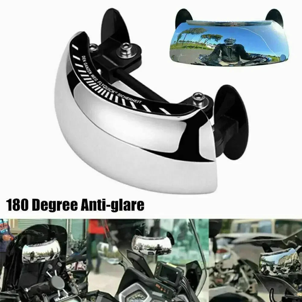 180° NO Blind Spot Motorcycle Windshield Wide Angle Mirror Parabolic Mirror HD Rearview Mirror Stickable Tools Part Clear Amagi