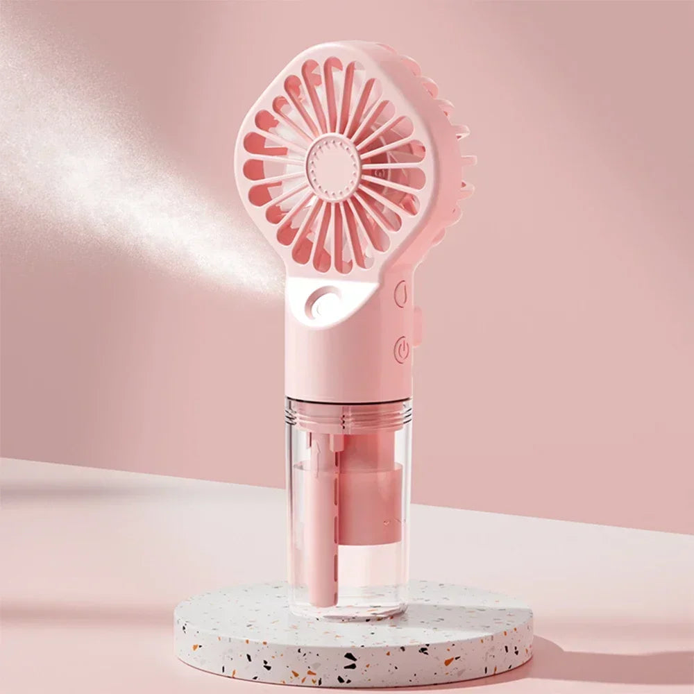 Portable Handheld Spray Fan - Mini Air Cooler with Water Refill, Humidifying Function & Powerful Airflow for Personal Use Amagi