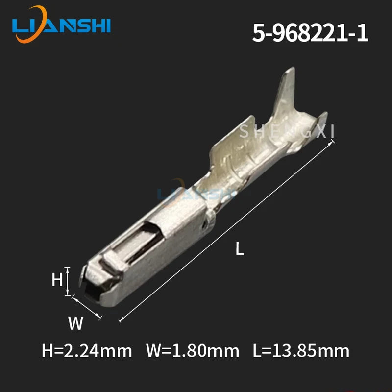 100pcs ECU pin square terminal 5-968221-1 tin-plated automotive connector female spring crimping range 0.5-0.75mm²