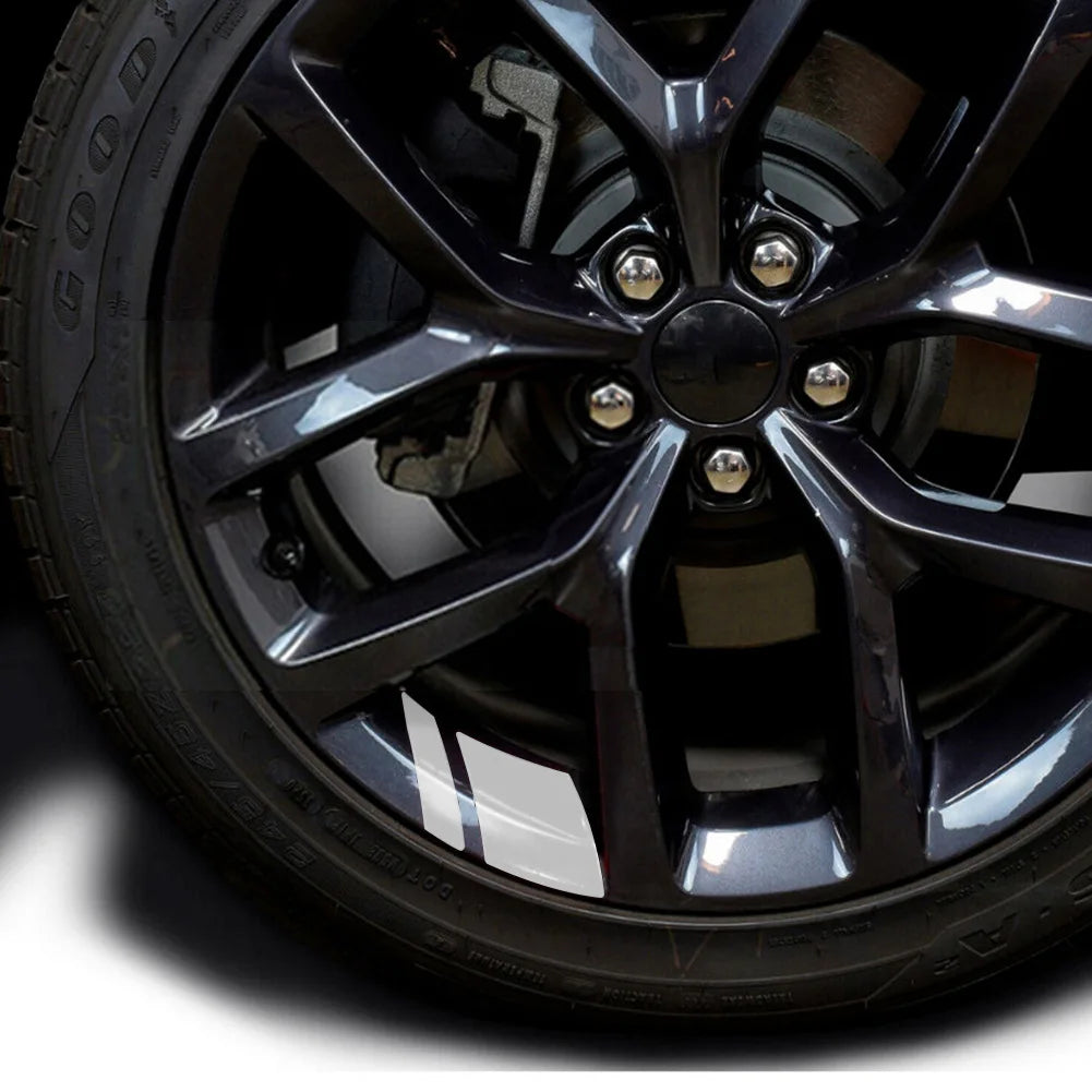 New 6Pcs Reflective Car Wheel Rim Sticker Wheel Hub Decals for CHERY TIGGO 3 4 5 7 PRO 8 Vinyl Stickers Hash Mark Stripe amagi