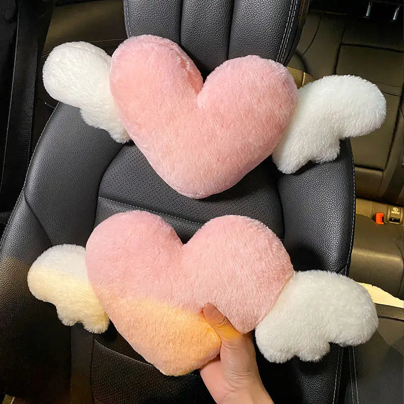 Car head pillow neck pillow cute cartoon love heart back pillow waist pillow seat back cushion Automotive Car Accessories New