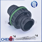 2 sets 4 Pin round odometer speed sensor plug Auto waterproof connector 1-967402-1 1-967325-1 with Pin cable Sheath For HOWO A7