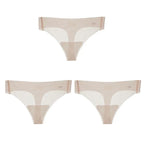 Transparent Thong Panties Women Ultra-thin Sense Sexy Female Seamless Low-waist Solid Color G-string Quick Drying Underwear amag