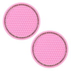 New Bling Rhinestone Cup Holder Drink Pad Interior Decoration Cute Anti-slip Round Durable Mat Coaster Heat Resi Car Accessories