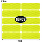 10pcs Car Bumper Reflective Safety Strip Sticker Warning Reflector Tape Auto Car Accessories Exterior Interior Reflector Sticker