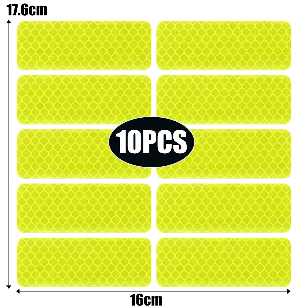 10pcs Car Bumper Reflective Safety Strip Sticker Warning Reflector Tape Auto Car Accessories Exterior Interior Reflector Sticker