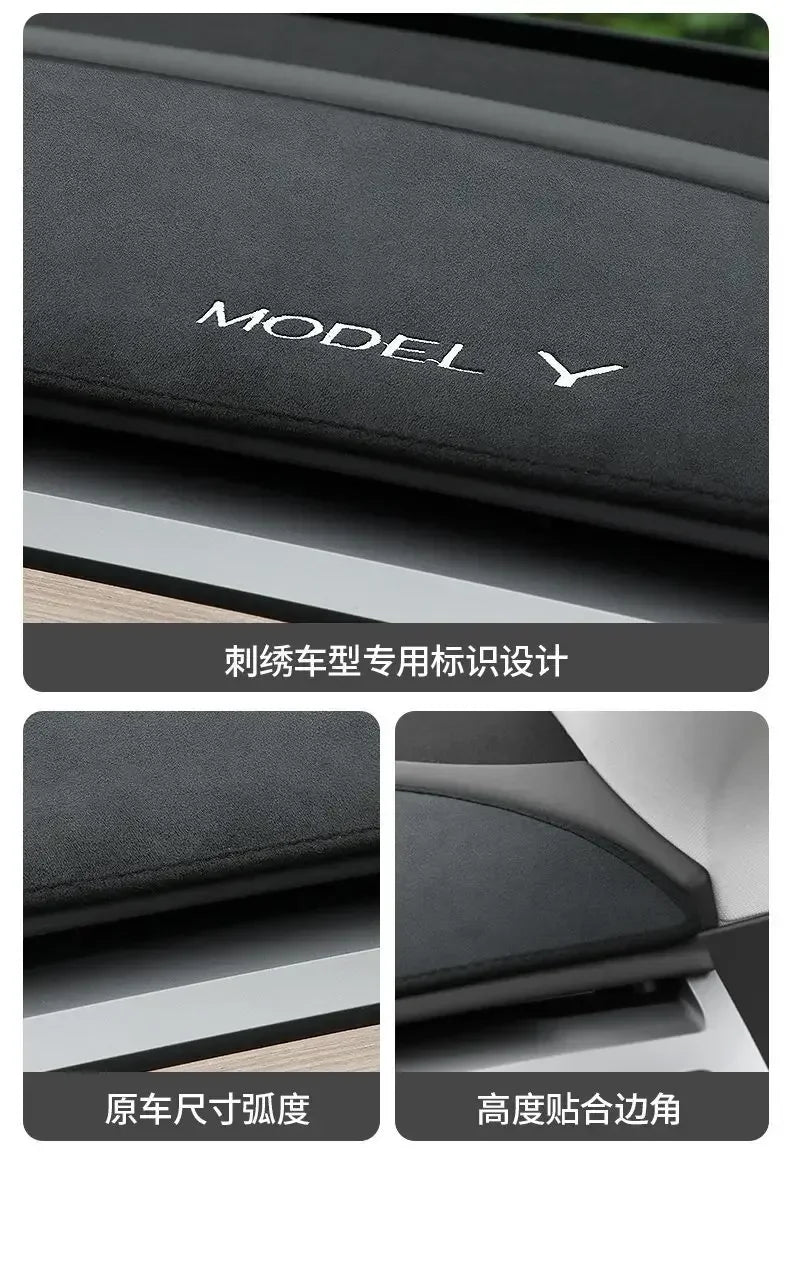 Model3 Highland 2024 Suede interior Accessories For Tesla Model 3 Y 2022 Dashboard Panel Pad Dash Board Sunshade Protector Cover