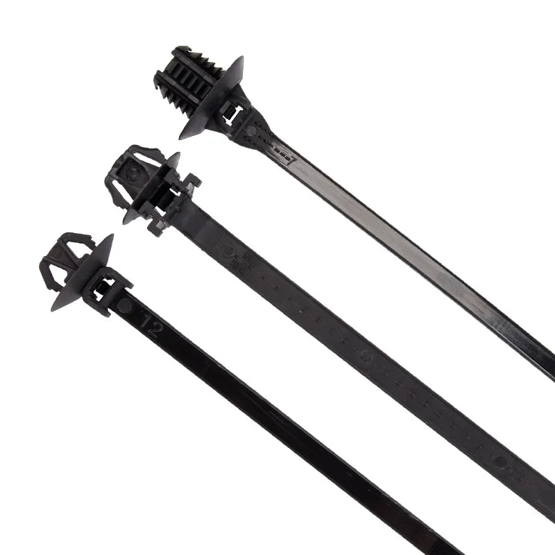 Pin-type car cable ties 8*170, aircraft head mushroom head, special perforated 7*12 for auto repair 4S stores, black