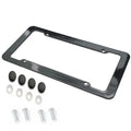 1/2PCS Carbon Fiber Pattern Plastic License Plate Frame Fiber Black Aluminum Metal Car Tag Holder Tire Screw Cap Universal Amagi