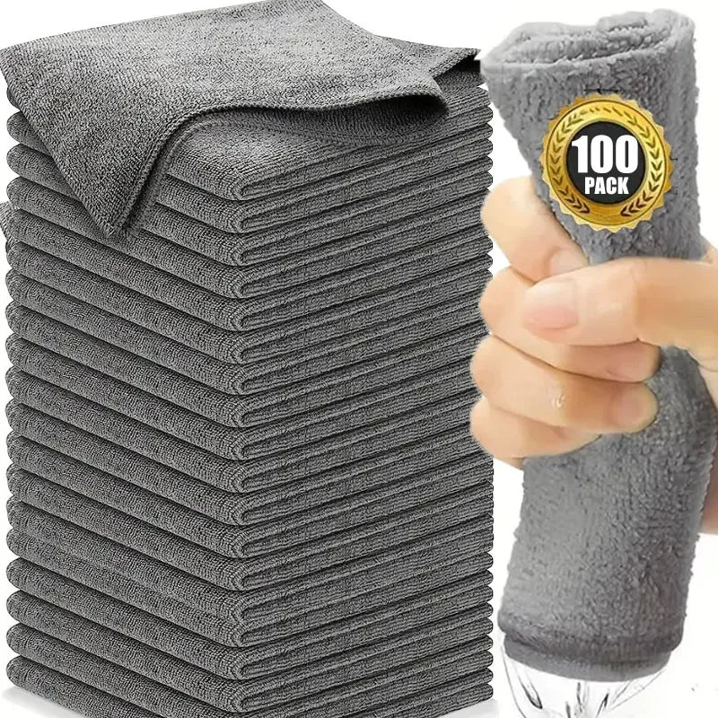Microfiber Cleaning Cloth Soft Absorbent Wash Dishcloth Reusable Window Car Clean Towel Household Cleaning Rags Amagi