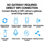 Tuya ZigBee Smart Light Switch No Neutral Wire No Capacitor Needed,1/2/3 Gang Wall Touch Interrupter Work with Alexa Google Home
