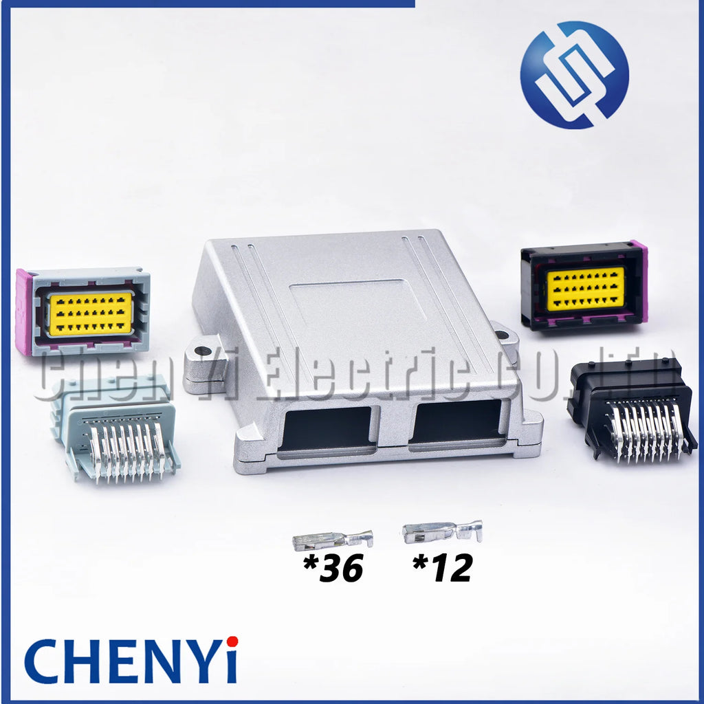 24Pin/48Pin ECU shell Aluminum PCB Box with auto connector plug car on-board controller panel circuit board connectors with Pin