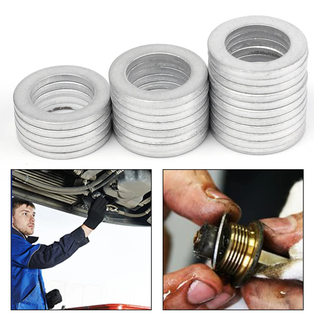 10/20pcs Car Engine Sump Oil Drain Seal Gasket 14mm Hole Nut Washer for Honda Engine Oil Sump Aluminium Seal Gasket Auto Parts