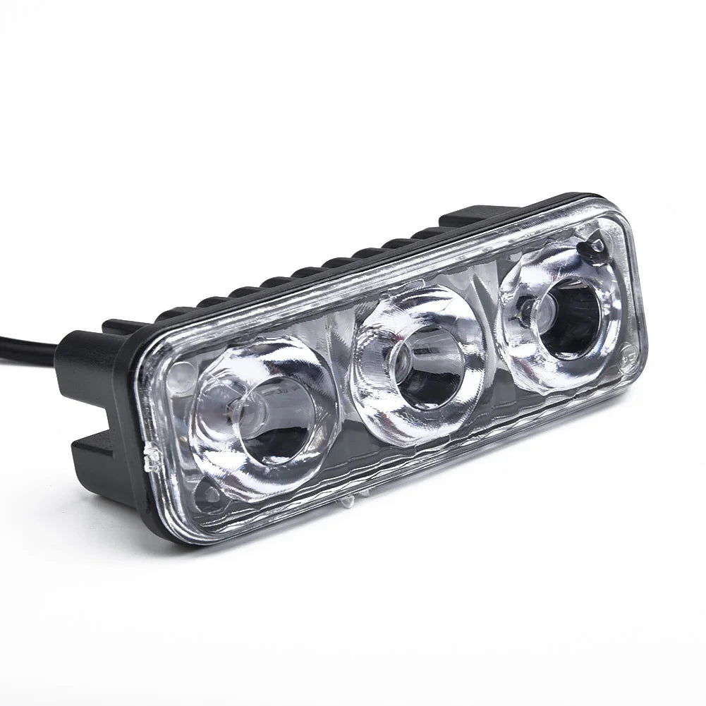 2pcs 3LED Car Work Light DRL Spotlight Super White High Power Waterproof Car Daytime Running Light Fog Lamp Driving Lamp