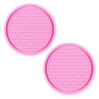 2pcs Cute Bling Car Cup Holder Coaster Mat with Rhinestone for Women Girl Universal Anti Slip Automotive Interior Amagi
