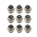 5Pcs GX16 Aviation Connector 2/3/4/5/6/7/8/9/10 Pin Male Plug Female Socket 16mm Wire Panel Mount Nut Type Circular Adapter