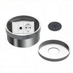 Embedded Hidden Ground Plug Flush Design Stainless Steel Compressive Anti-Rust Anti-Corrosion Home Office Indoor Socket Outlet