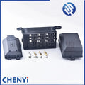 12-Slot Relay Box 6 Relays Fuses Holder Block with 41 pcs Metallic Pins Universal for Automotive and Marine Use
