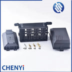 12-Slot Relay Box 6 Relays Fuses Holder Block with 41 pcs Metallic Pins Universal for Automotive and Marine Use