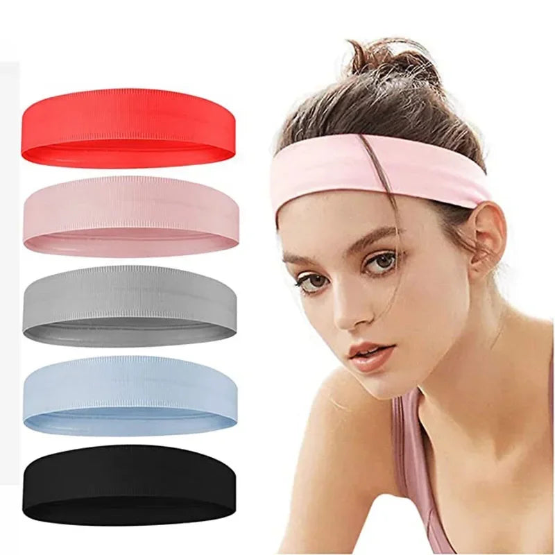 Mens Sports Headband Sweatband Anti-slip Stretch Elastic Outdoor Sport Sweat Headband Women Gym Running Tennis Headwrap Amagi