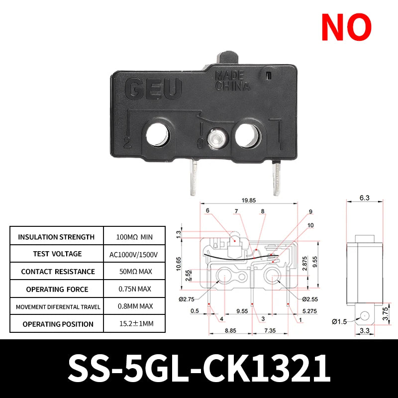 10/50/100Pcs Micro Limit Switch SPDT Snap Action, 5A 250V Mini Switch for Home Appliance, Control Circuit, DIY Projects