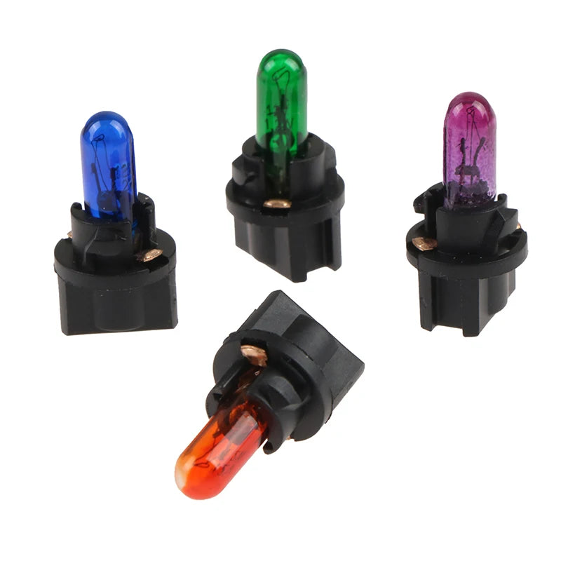 10Pcs T5.5 Led Bulb1.2W Car Interior Lights Dashboard Heating Indicator Wedge Auto Instrument Lamp air conditioning lamp 12V