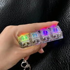 LED Keyboard Key Chain Fidget Toy for Adults Fidget Clicker Decompression Keychains Stress Relief Gadget Interesting Pendant