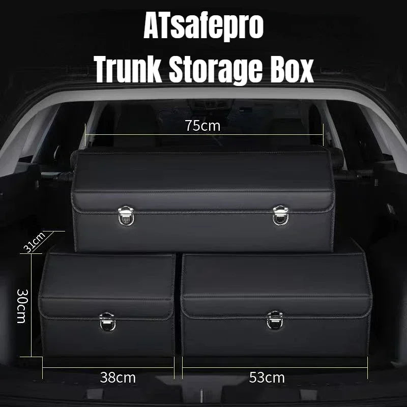 Car Trunk Organizer Box Large Capacity Auto Multiues Tools Storage Bag Stowing Tidying Leather Camping Outdoor Car Storage Bags