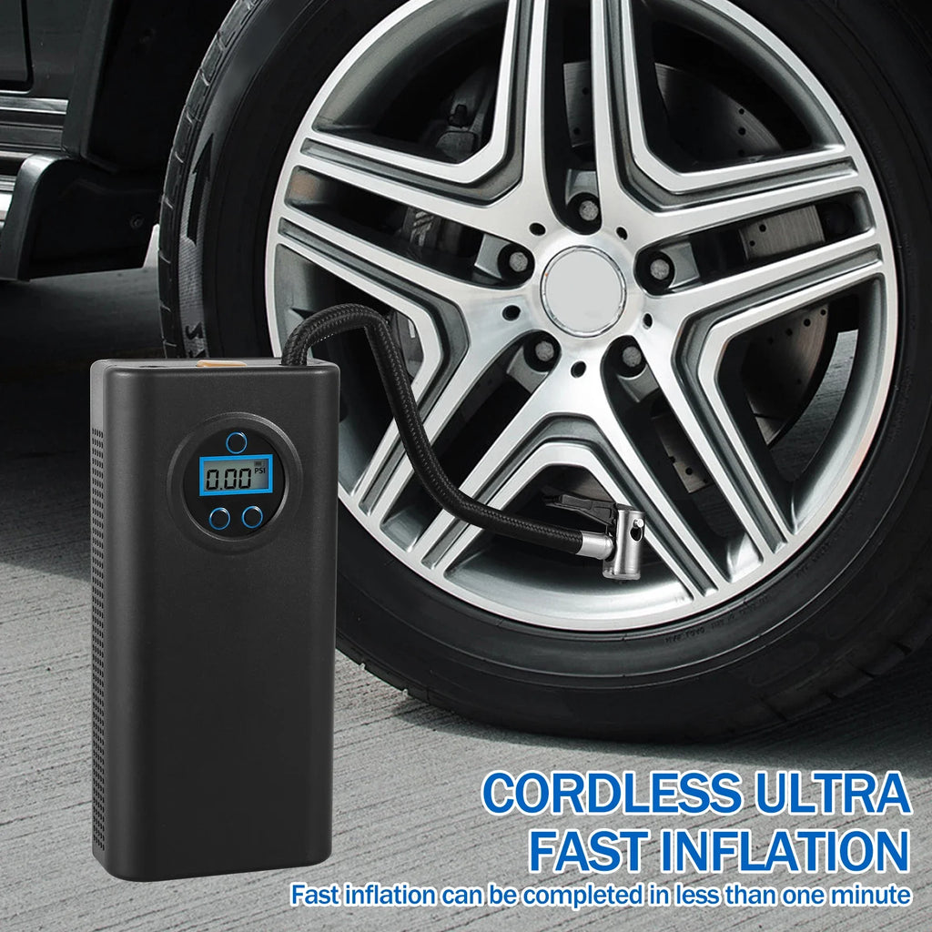 Nflate Your Car Tires 3000 Mah Wireless Tire Inflator Charging Handheld Inflator Pump Tram Motor Wireless Inflator Or Motorcycle