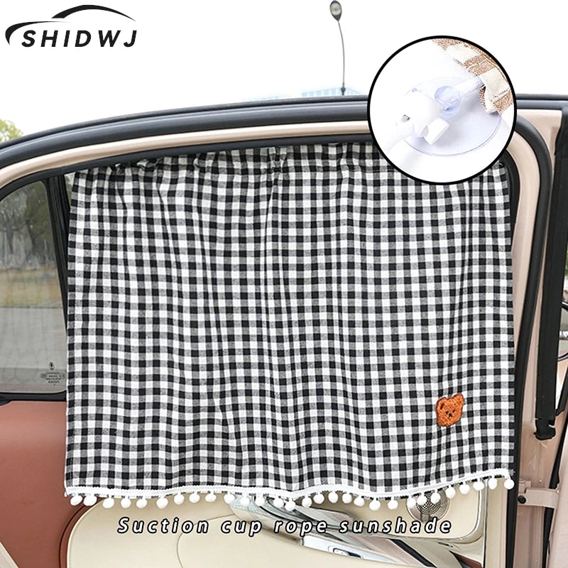 Suction Cup Curtain In The Car Window Sunshade Cover Cartoon Universal Side Window Sunshade UV Protection For Kid Baby Children