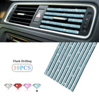 Car Vent Diamond Decorative Strip Fashion Luxury Car Air Conditioning Decoration Stripe Grille Sticker Accessories Amagi
